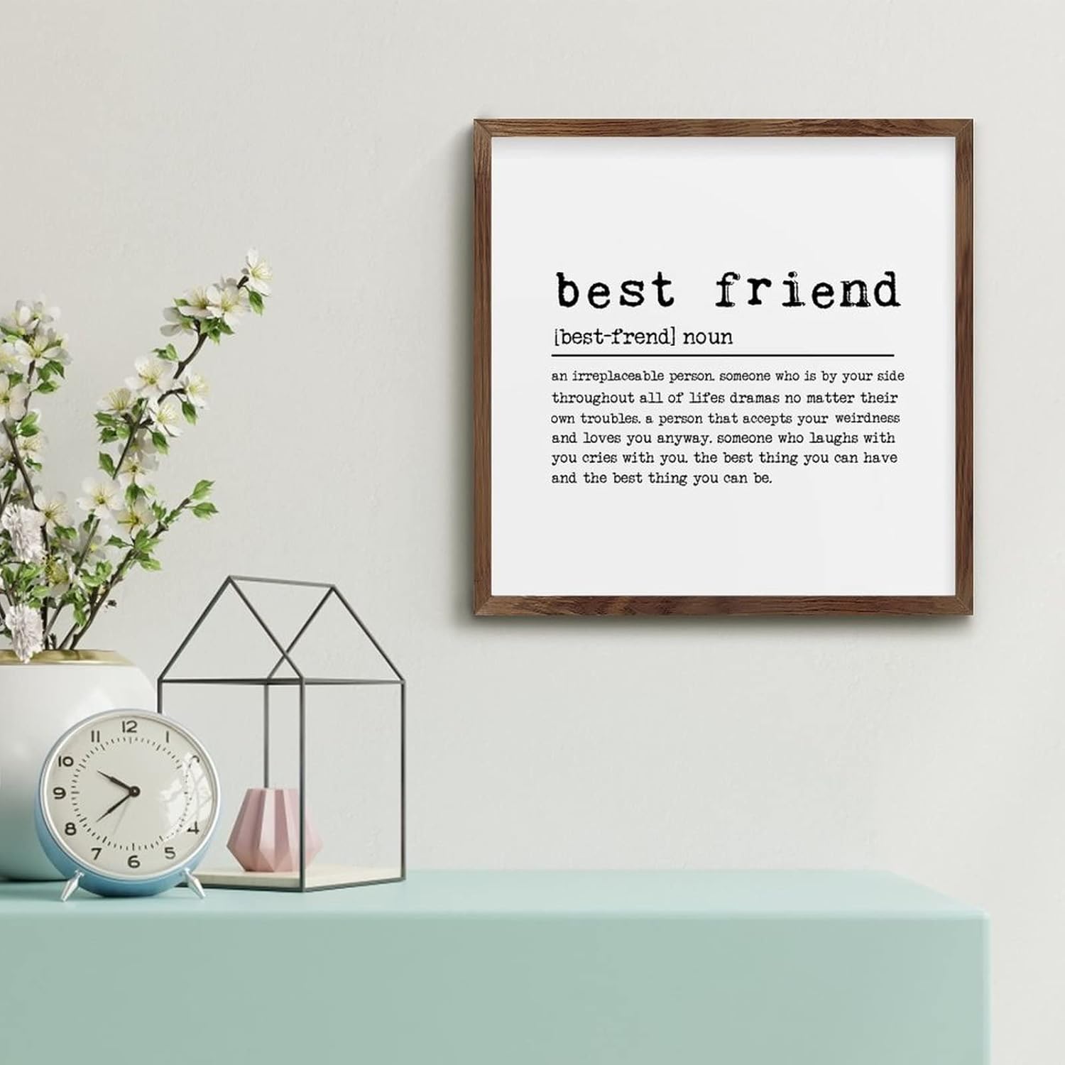 Rustic Framed Wood Sign Best Friend Home Decor Wall Art