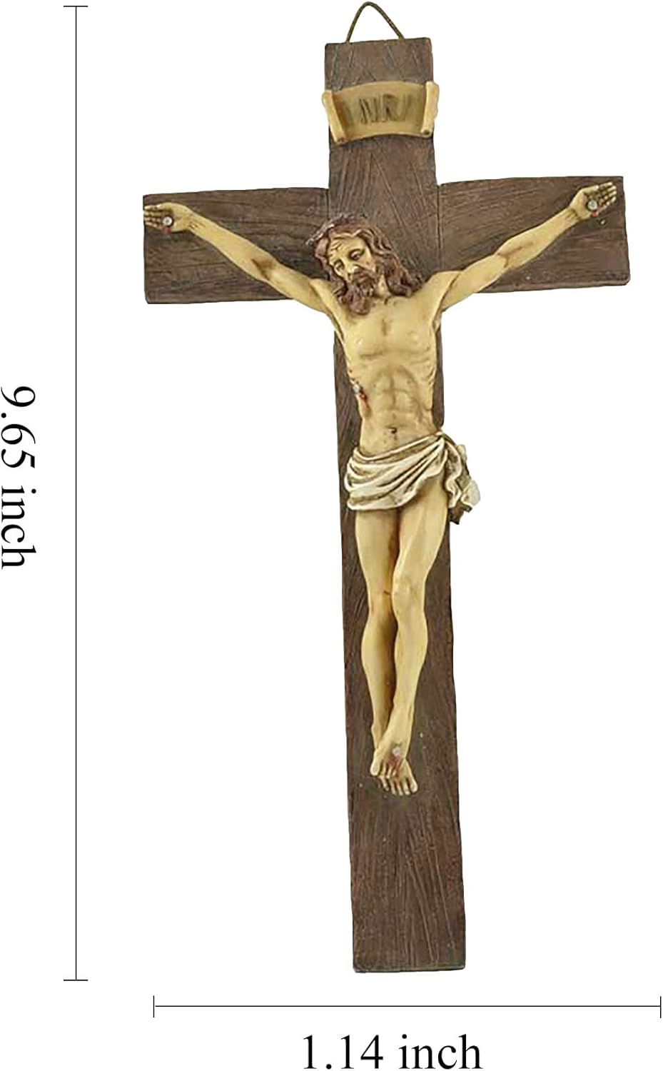 MeritMode 91 Inch Jesus Crucifix Wall Art - Handcrafted Resin Wall Cross