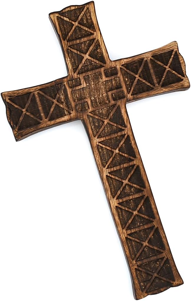 Mahasu Cross Mango Wood Wall Hanging Crucifix Catholic Decor