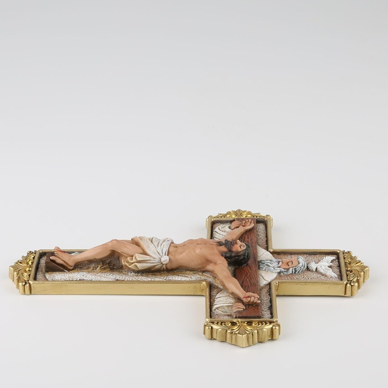 DevotedWalls Trinity Crucifix Wall Cross Hand-Crafted Catholic Art