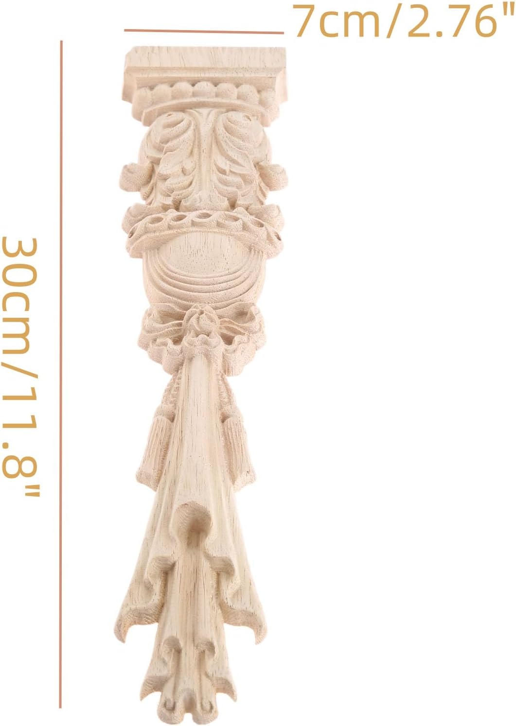 MUXSAM Wooden Carved Onlays 2-Pack for Decor