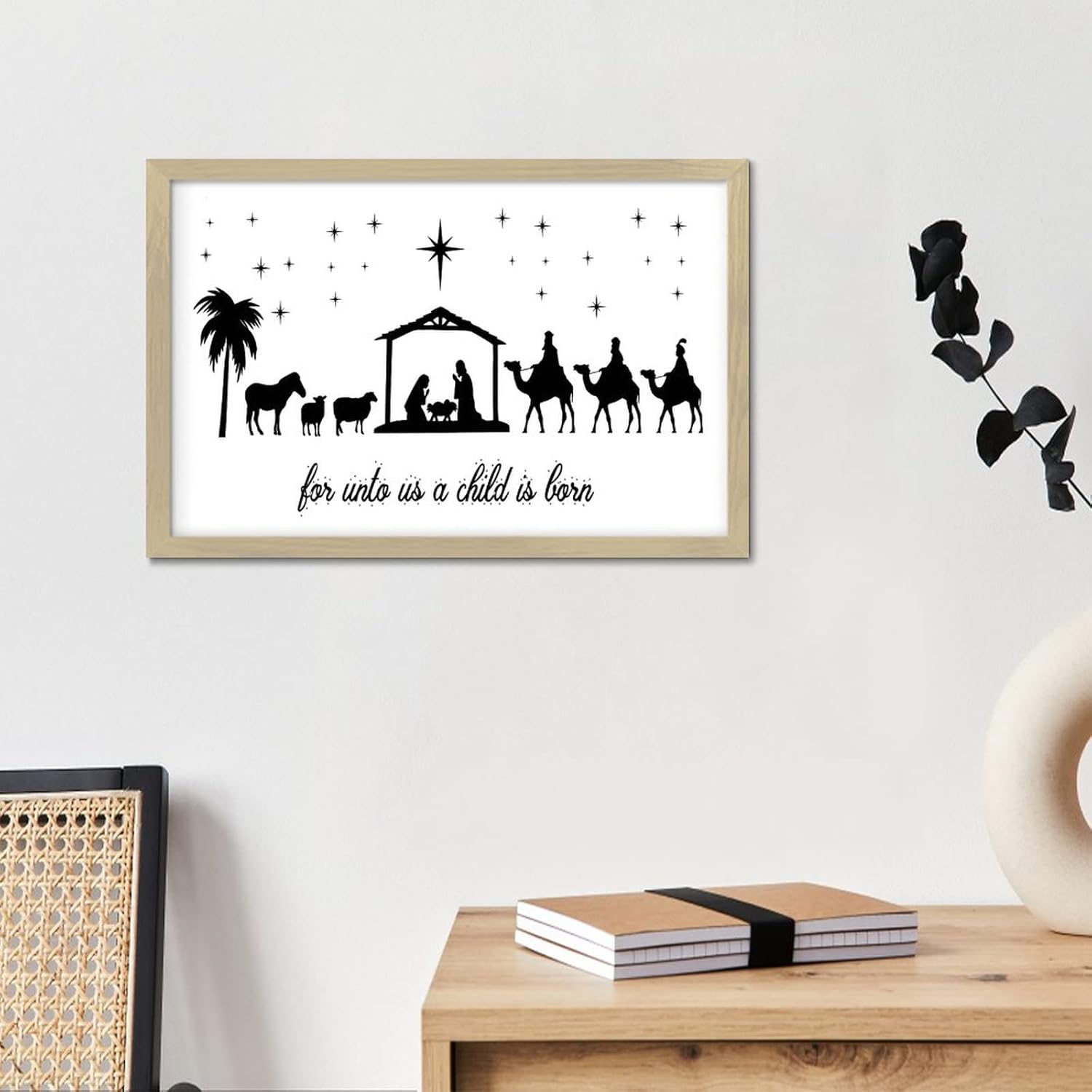 Modern Nursery Wall Decor Sign with Frame