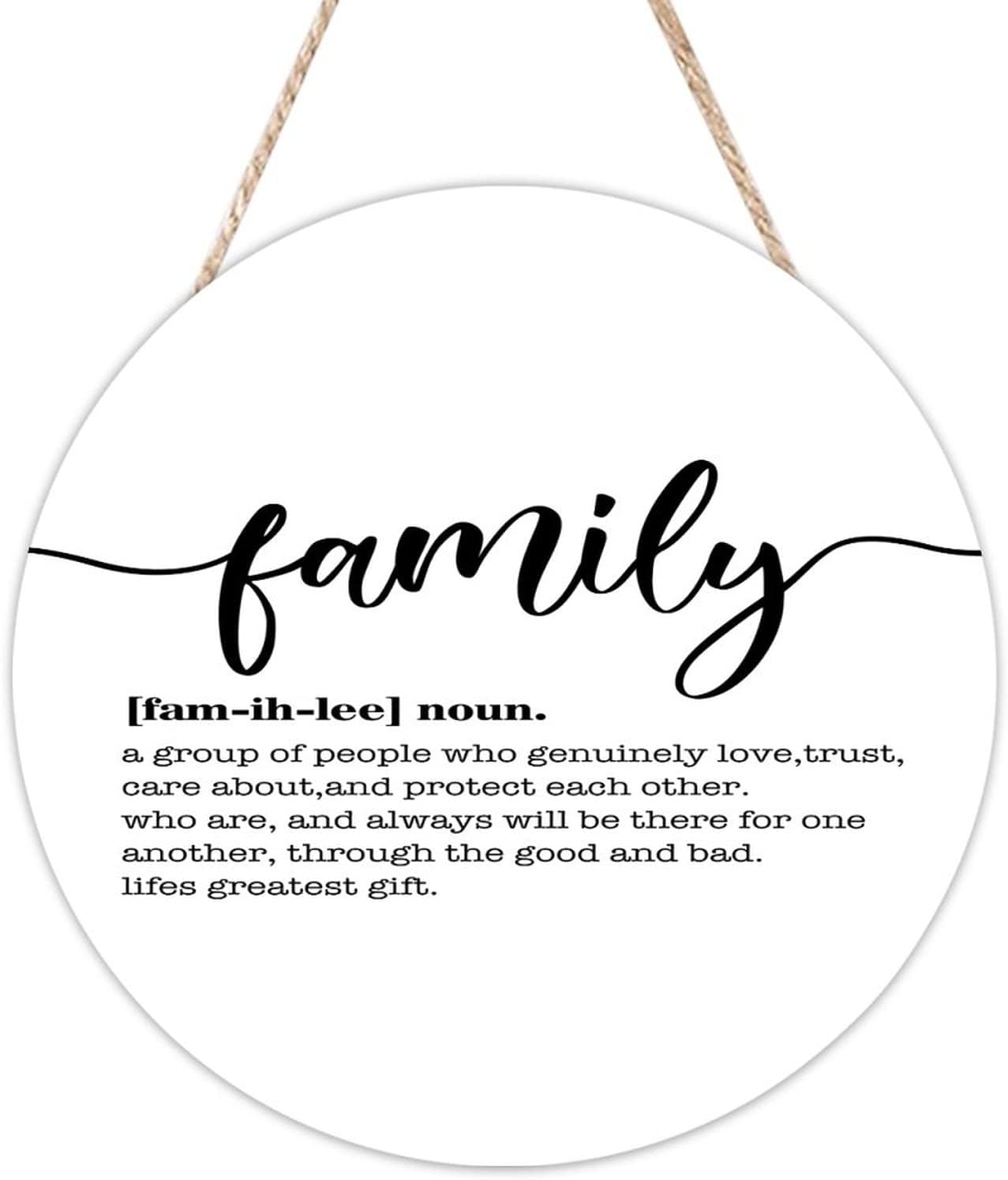 Funny Noun Dictionary Family Front Door Hanger Inspirational Quote Sign
