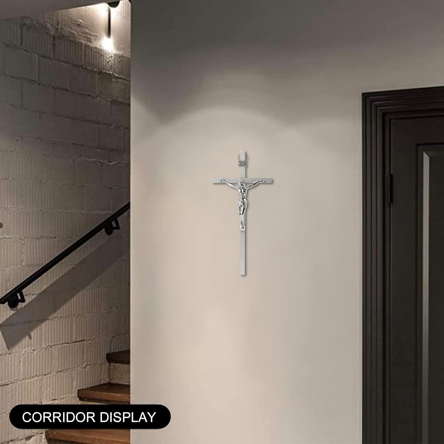VINETEN 8 Inch Silver Crucifix Wall Cross