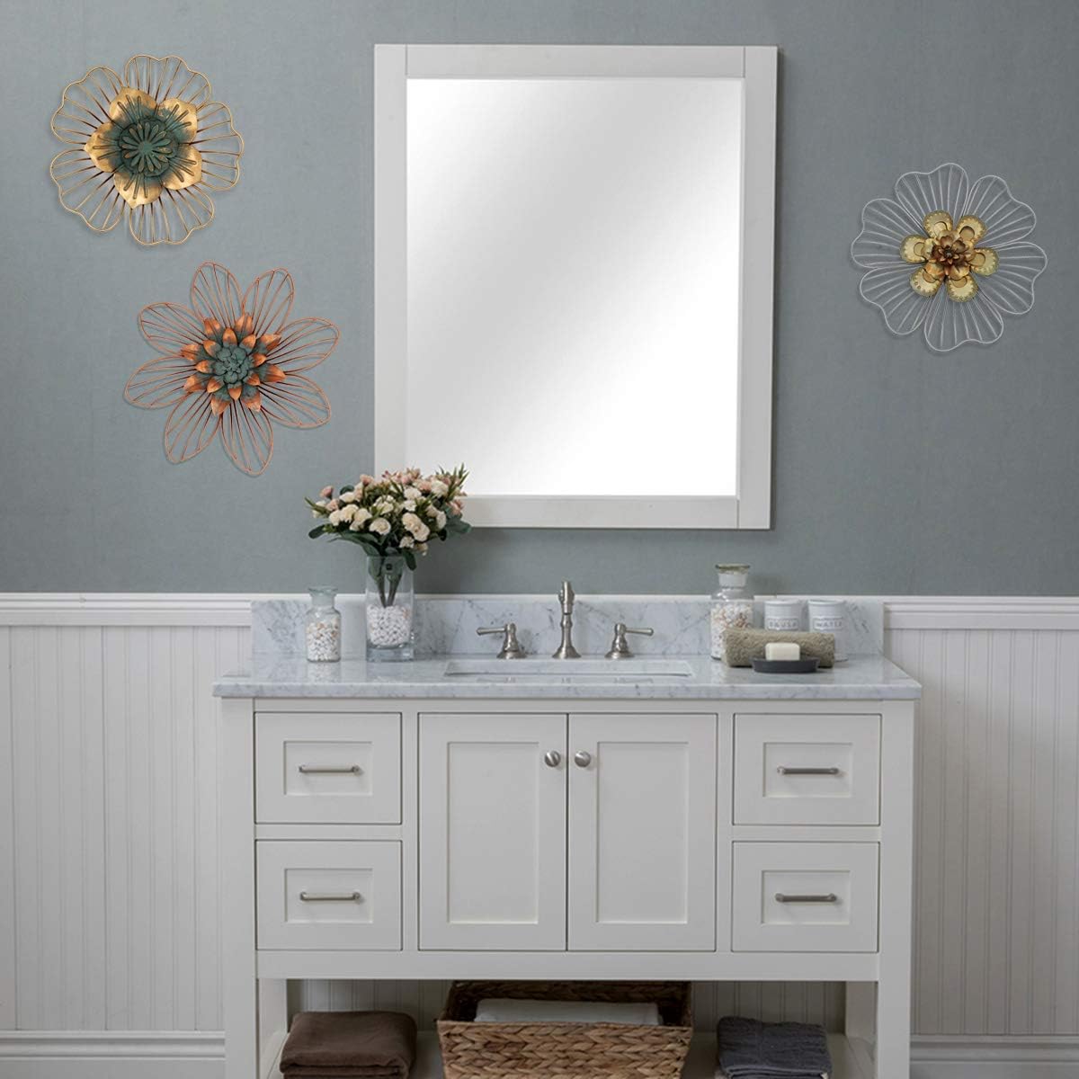 Funerom Golden Floral Wall Decor 11x15x11 Inches