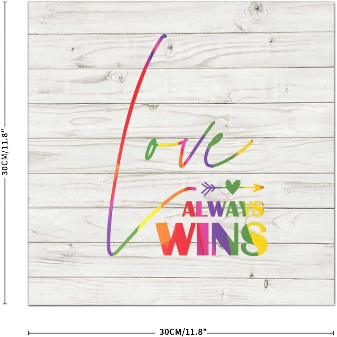 Gay and Lesbian Wood Sign Pride Wall Art 12x12 Rainbow Plaque