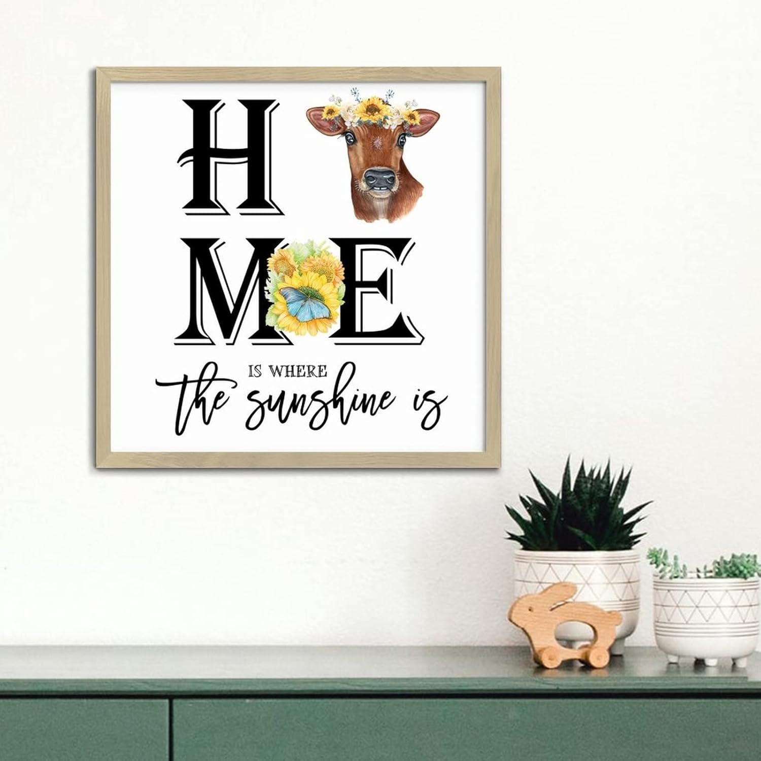 Home is Where The Sunshine is Wood Sign 12x12in