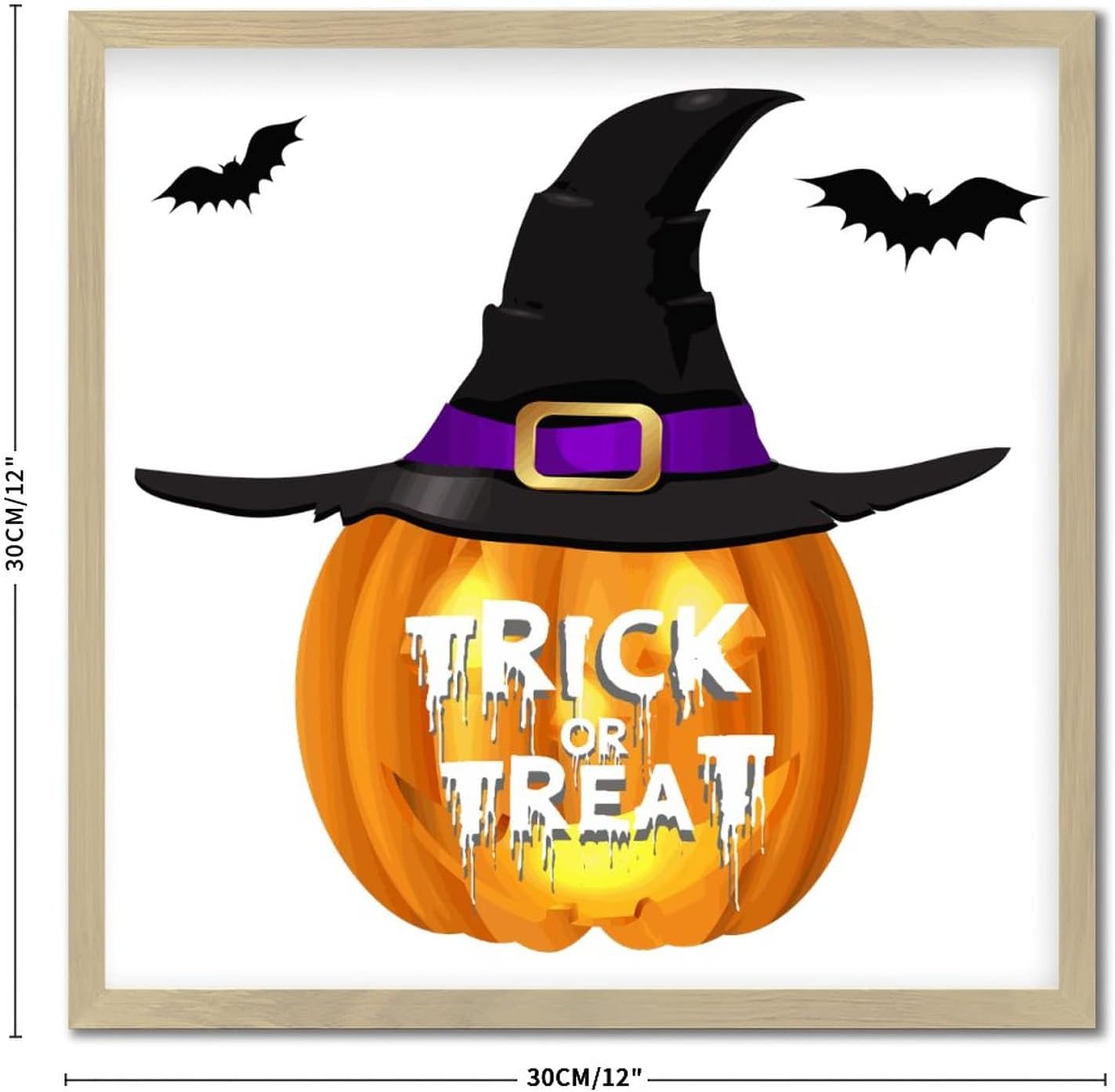 Happy Halloween Decor Jack-O-Lantern Wooden Wall Plaque