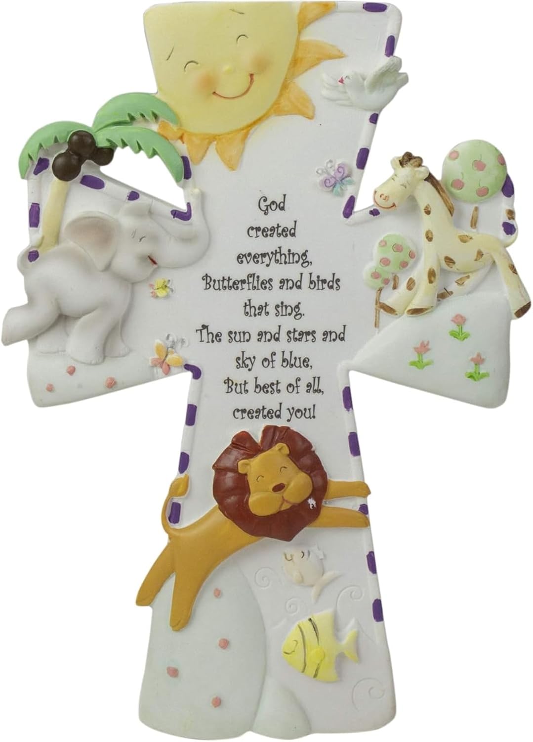 God Created Everything 7 Inch Wall Cross Decor