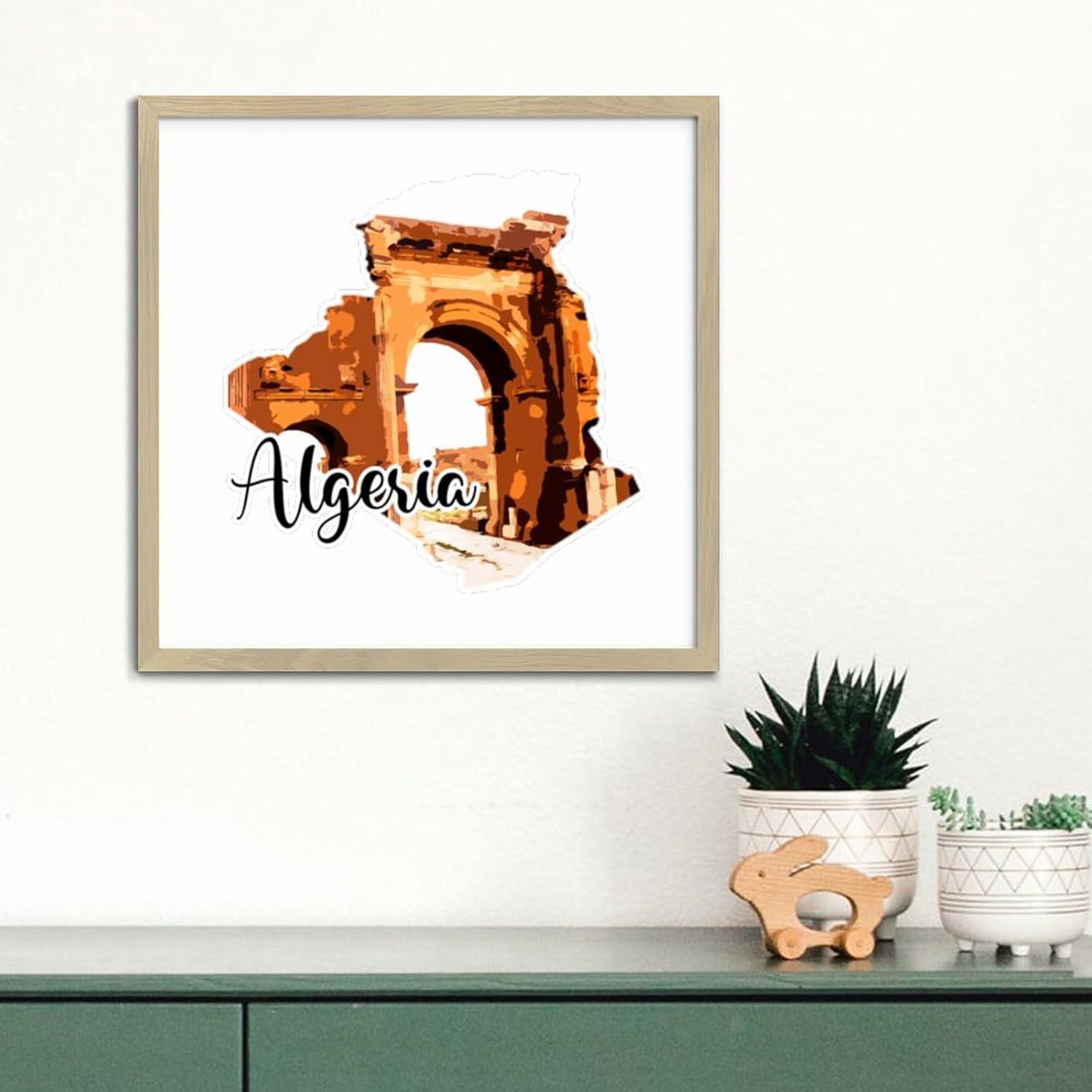 Personalized Wood Framed Sign for Algerian Wall Art