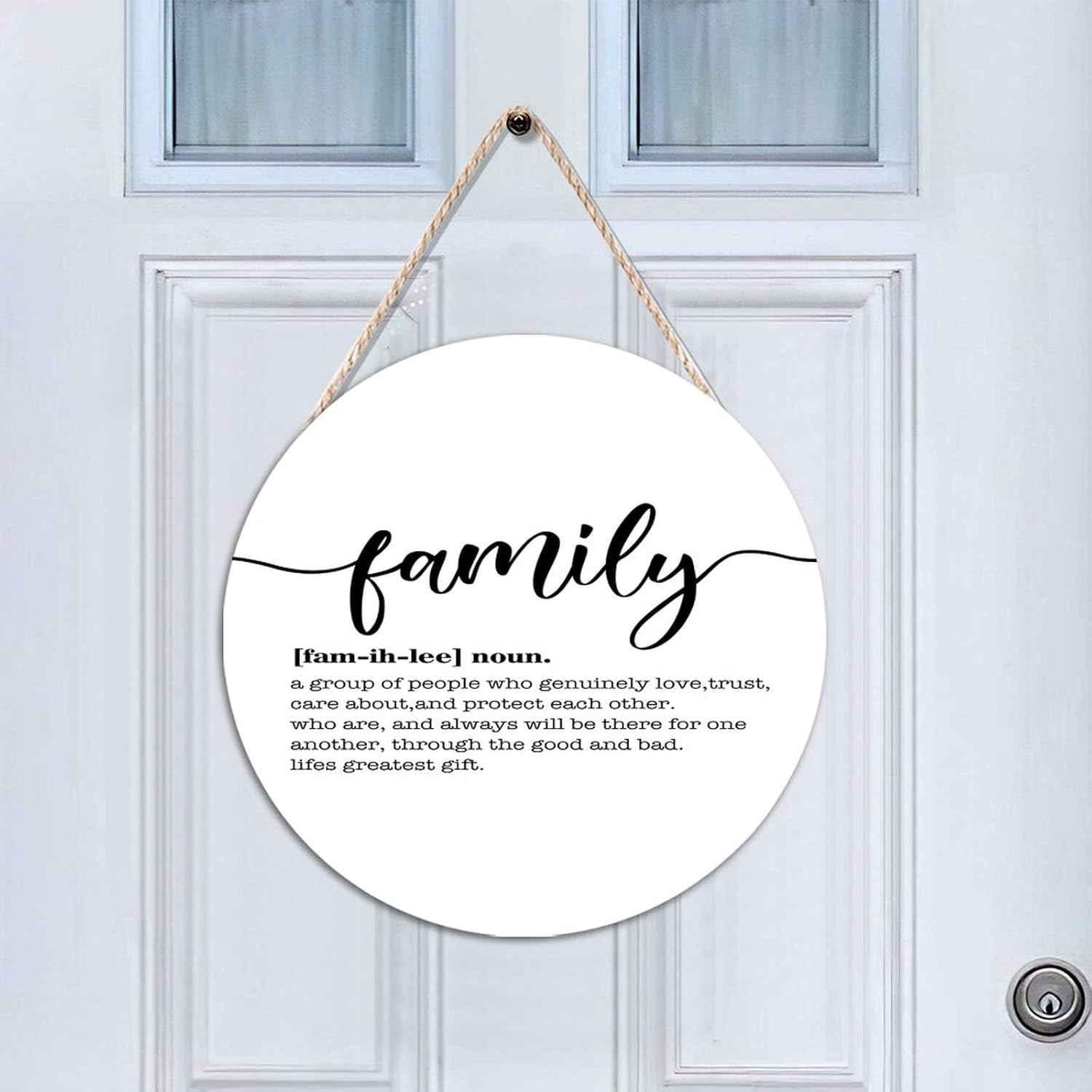 Funny Noun Dictionary Family Front Door Hanger Inspirational Quote Sign