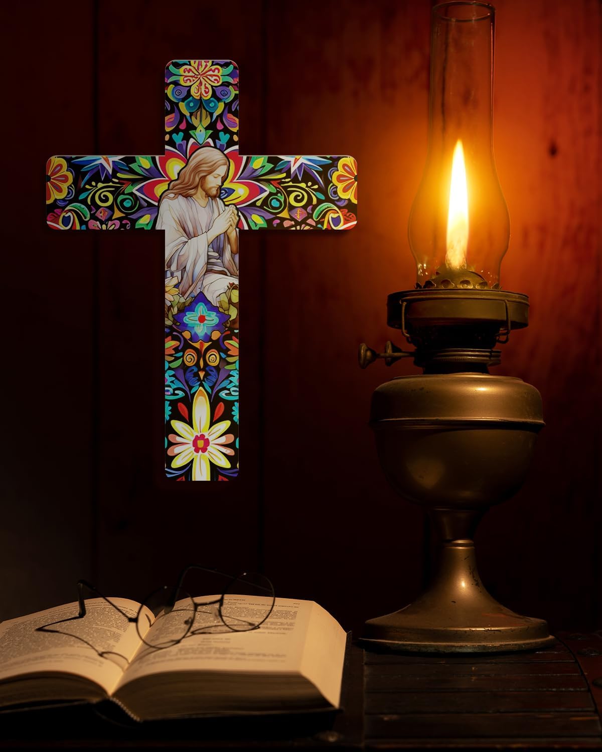 Putuo Decor Floral Cross Wall Decor