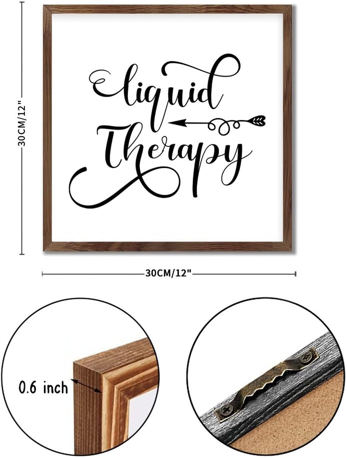 Liquid Therapy Framed Wood Sign 12x12