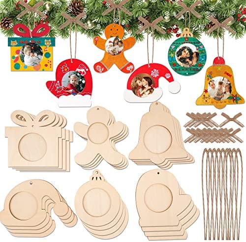 Shitailu 24Pcs Christmas Photo Frame Ornaments DIY Kit