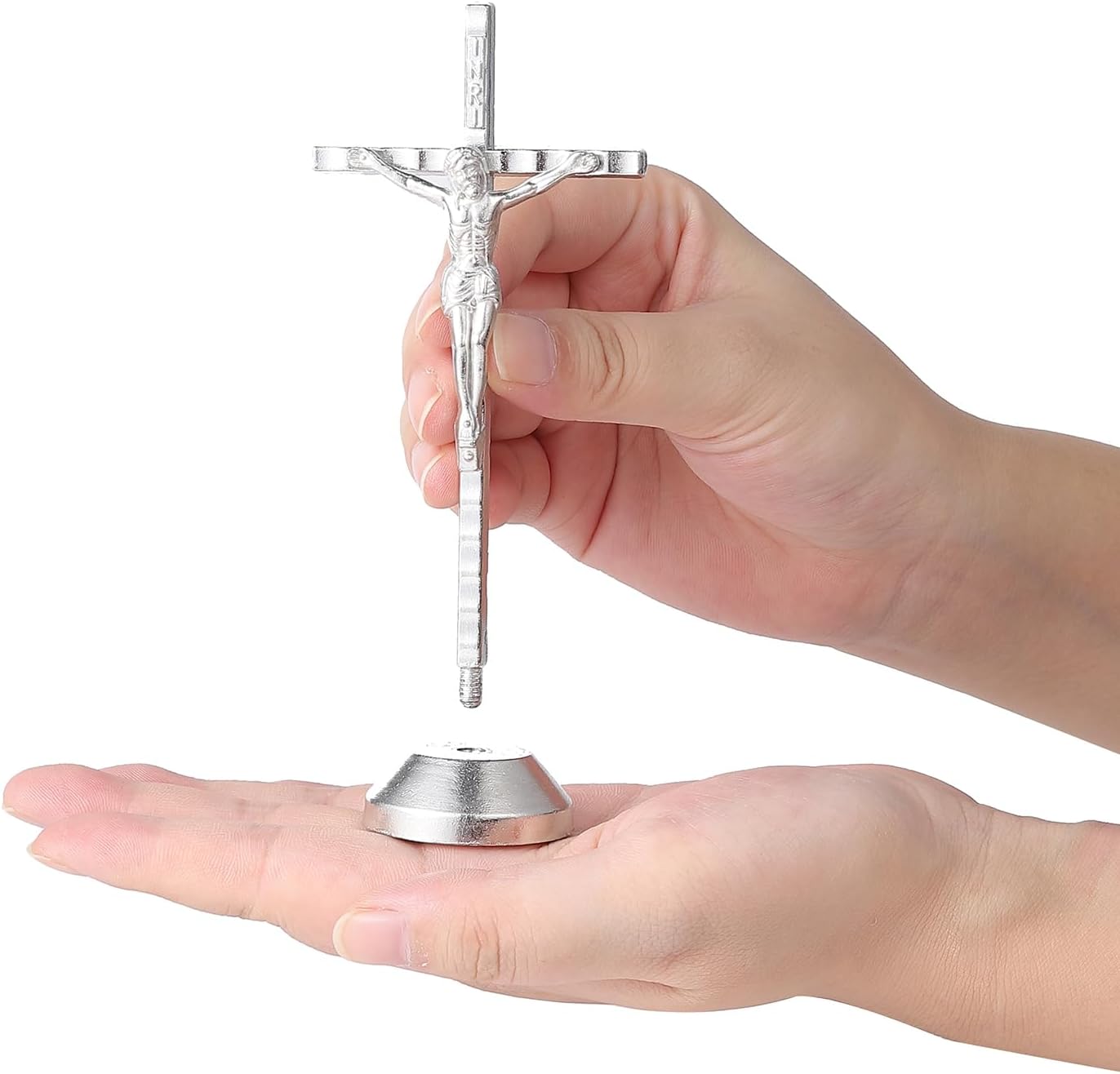 Imerance Small Silver Wall Cross Decor