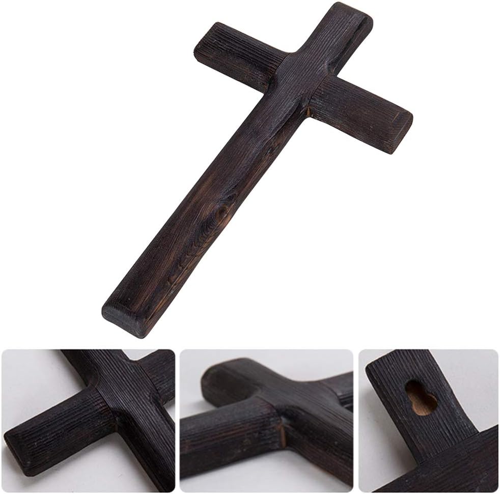 Kakalote Black Wooden Wall Cross Christian Decor