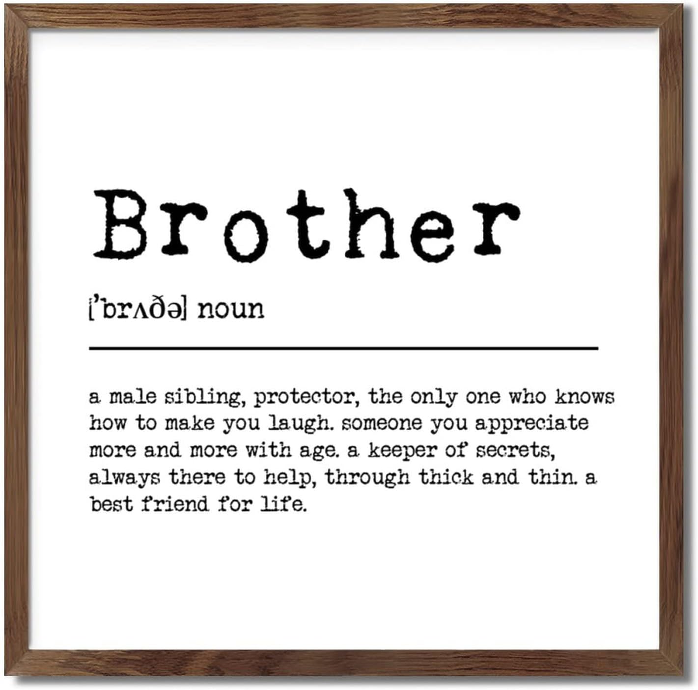 Brother Word Definition Meaning Wood Framed Wall Art
