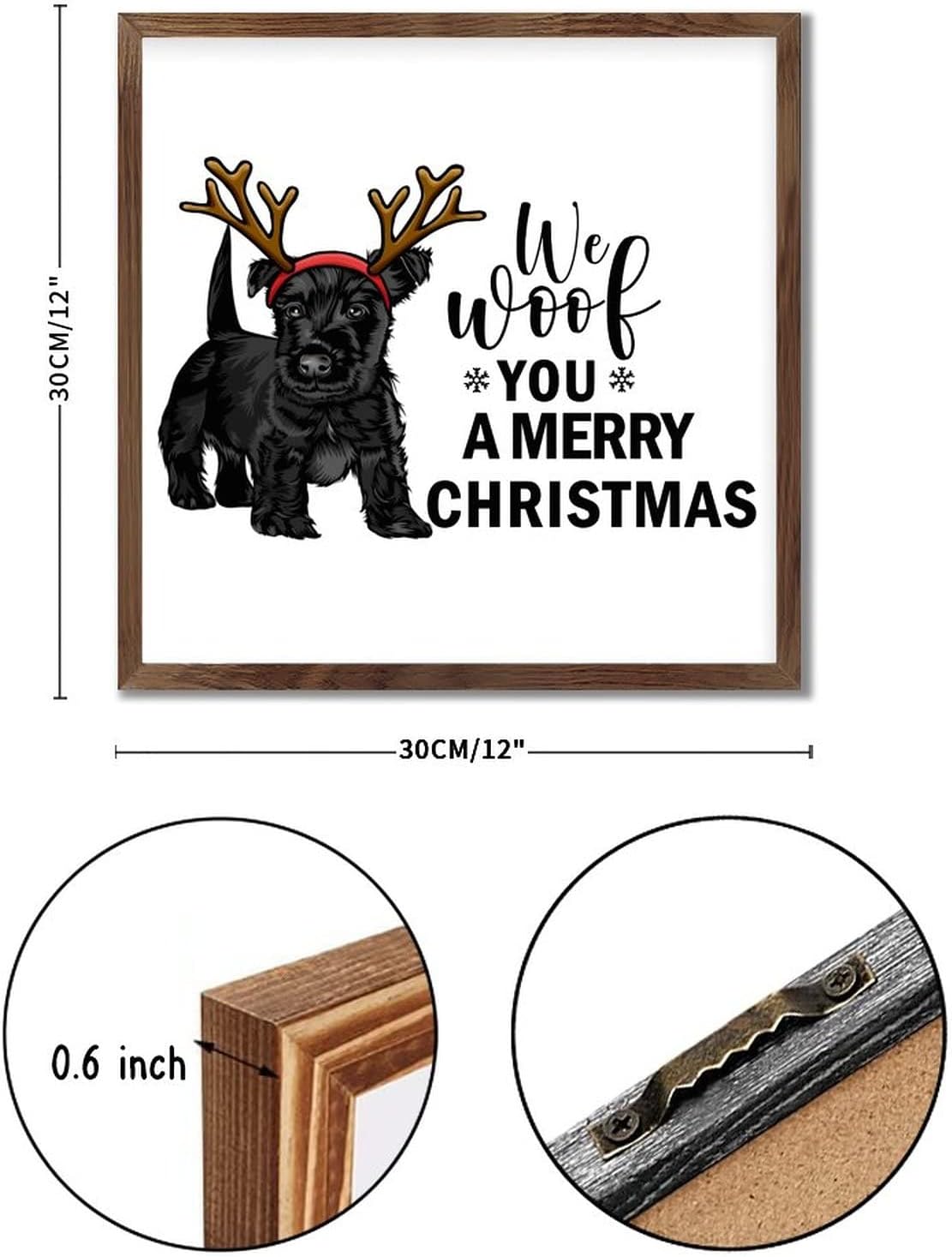 Merry Christmas Dog Wall Sign for Home Decor