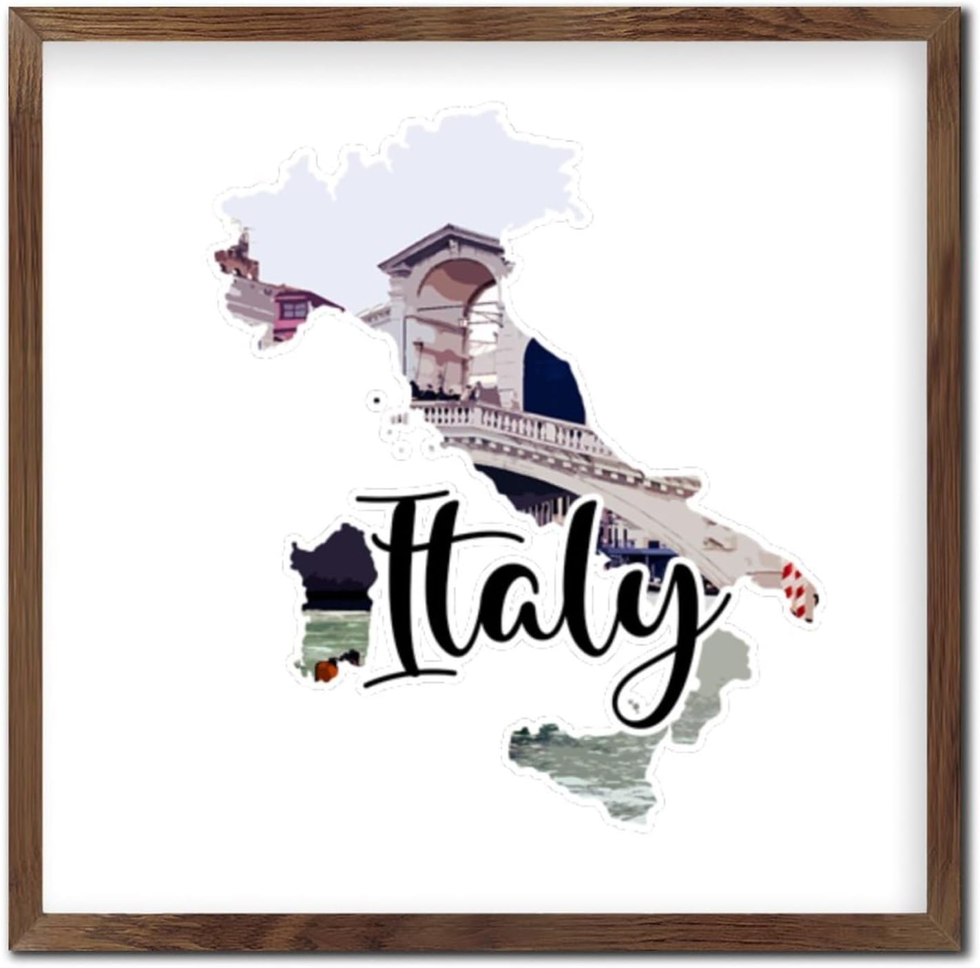 Wood Framed Printed Sign for Entryway and Bathroom Decor