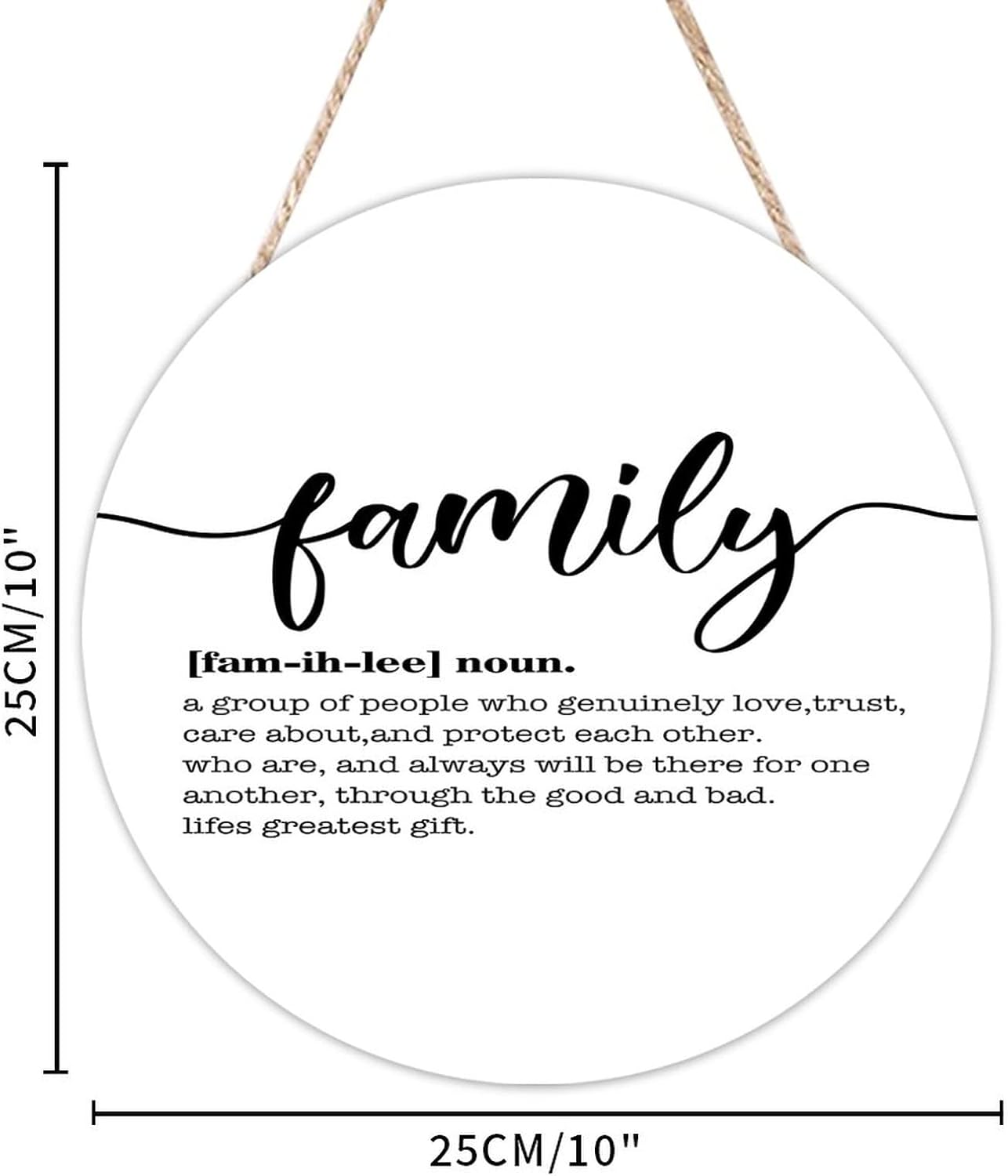 Funny Noun Dictionary Family Front Door Hanger Inspirational Quote Sign