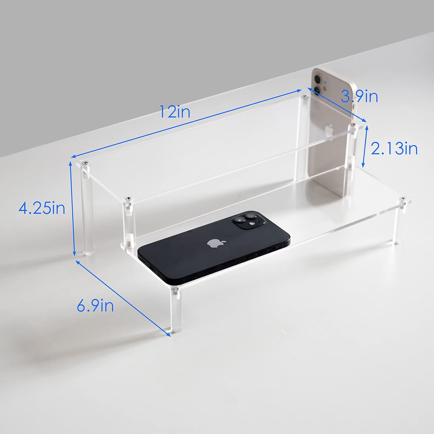 BYCY Acrylic 2-Tier Display Shelf for Jewelry and Cosmetics