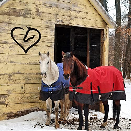 Sturdy Metal Horse Heart Wall Decor Black