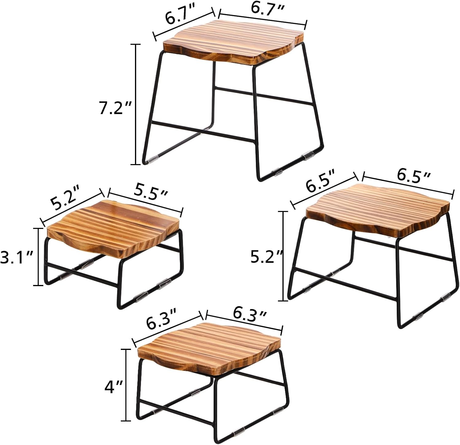 ZENFUN 4 Piece Wood Buffet Risers Set