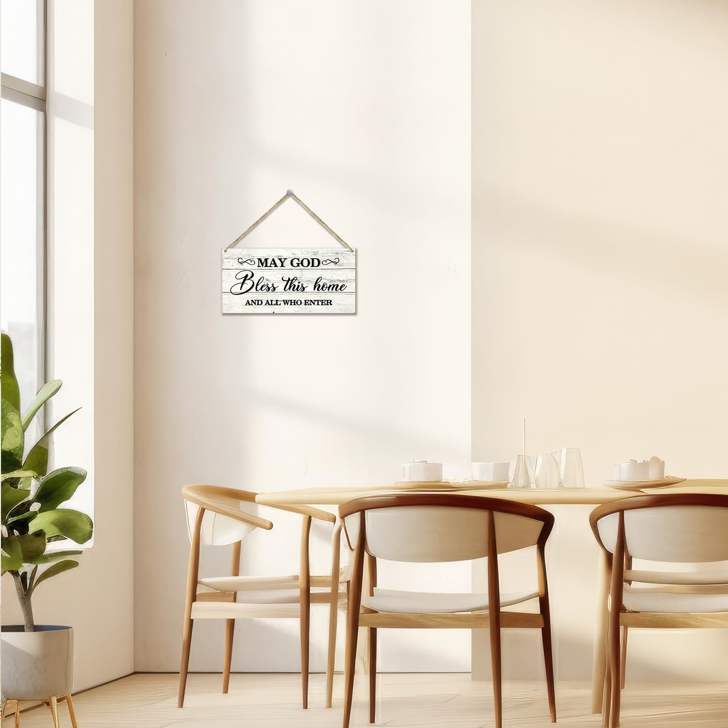 May God Bless This Home Wooden Wall Decor Sign