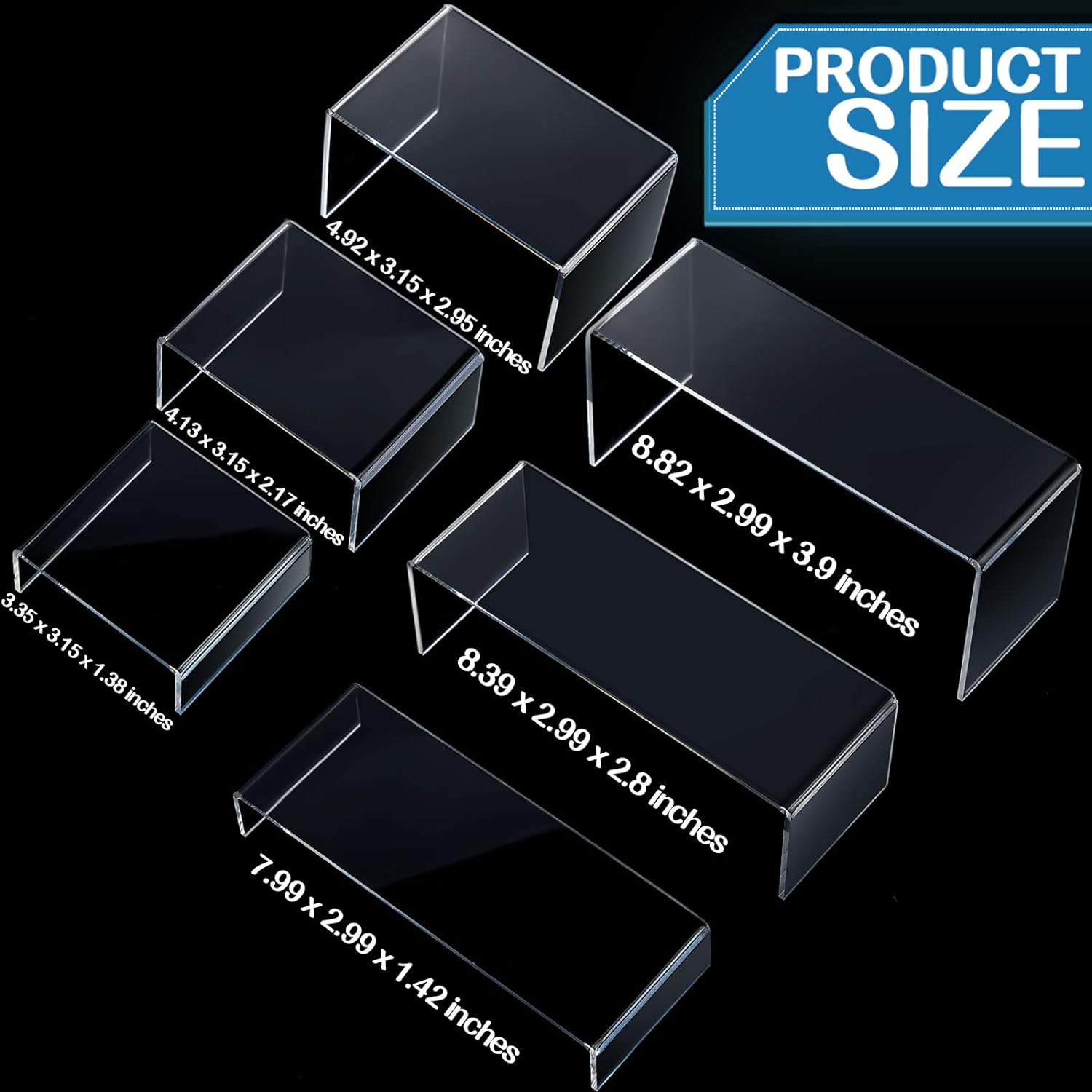 8 Sets Acrylic Display Risers for Cakes and Decorations