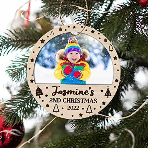 Personalized Babys Second Christmas Ornament with Photo