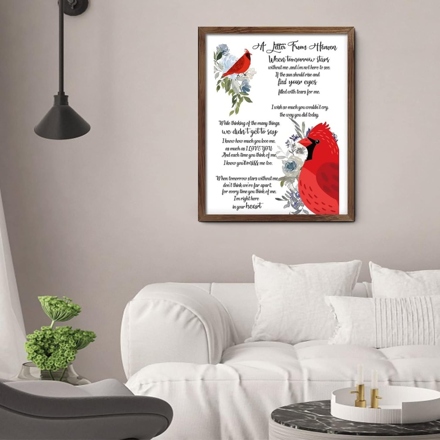 Sympathy Gift Sign with Cardinals Wooden Wall Plaque