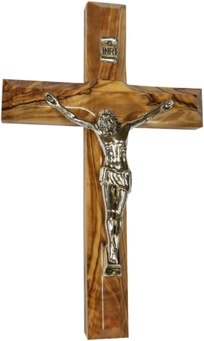 Bethlehem Gifts TM Handcarved Olive Wood Cross Crucifix 8 Inch
