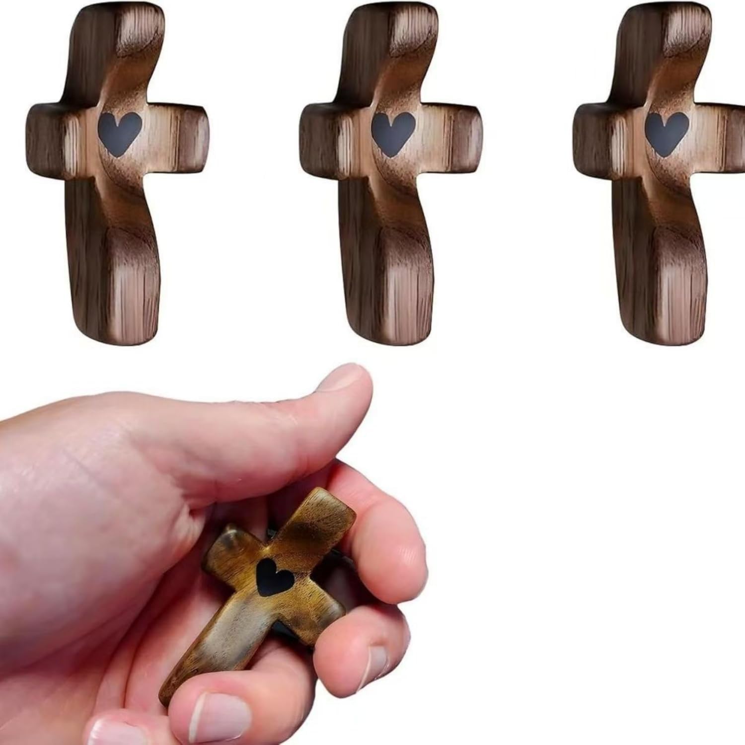 Quzzy 3Pcs Wooden Cross Wall Fidget Stress Relief
