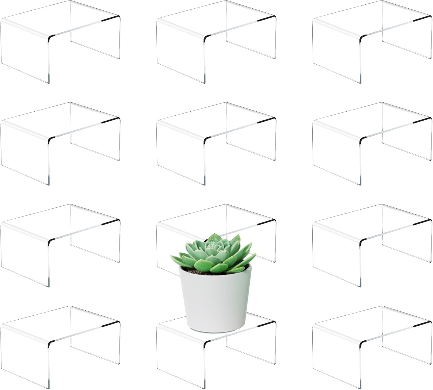 CLAY TONIC 12-Piece Clear Acrylic Display Riser for Funko POP Figures