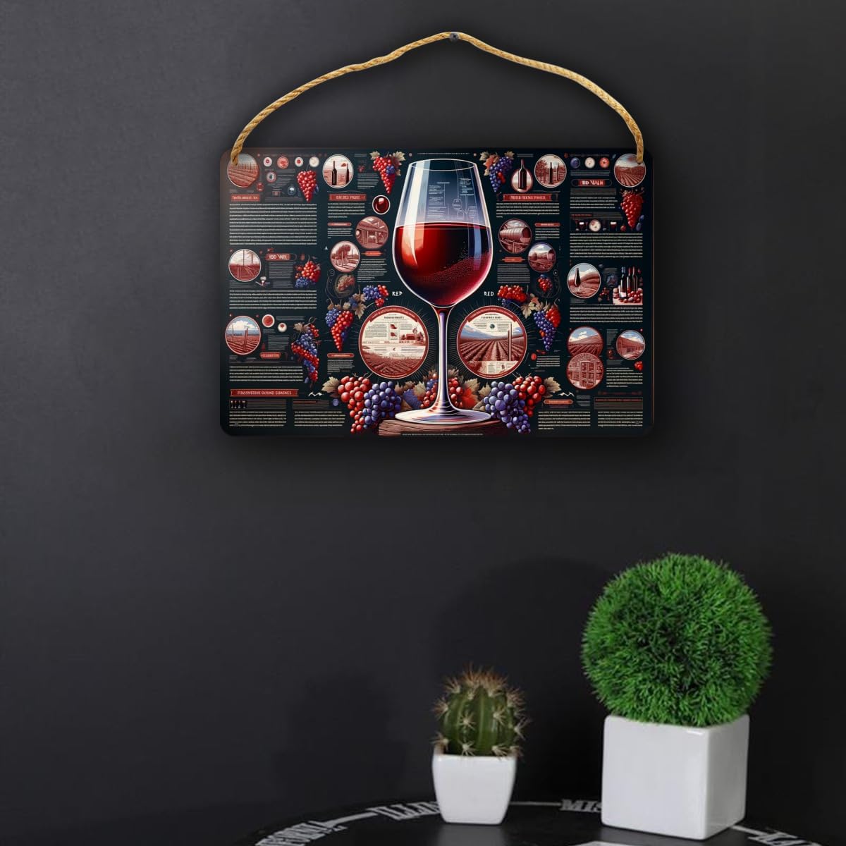 Sommeliers Choice Red Wine Guide Wooden Wall Sign