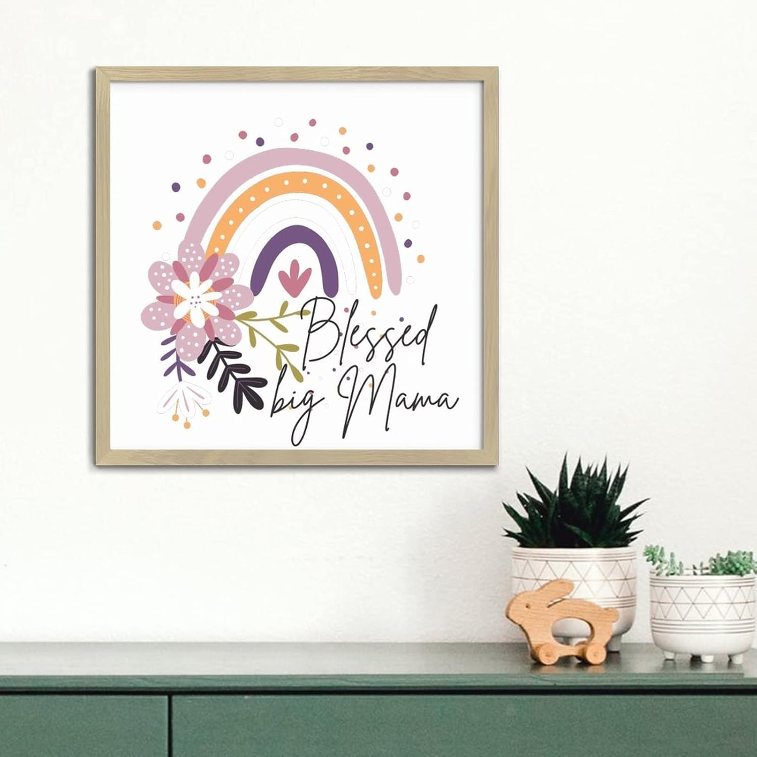 Blessed Big Mama Framed Wood Sign 12x12in
