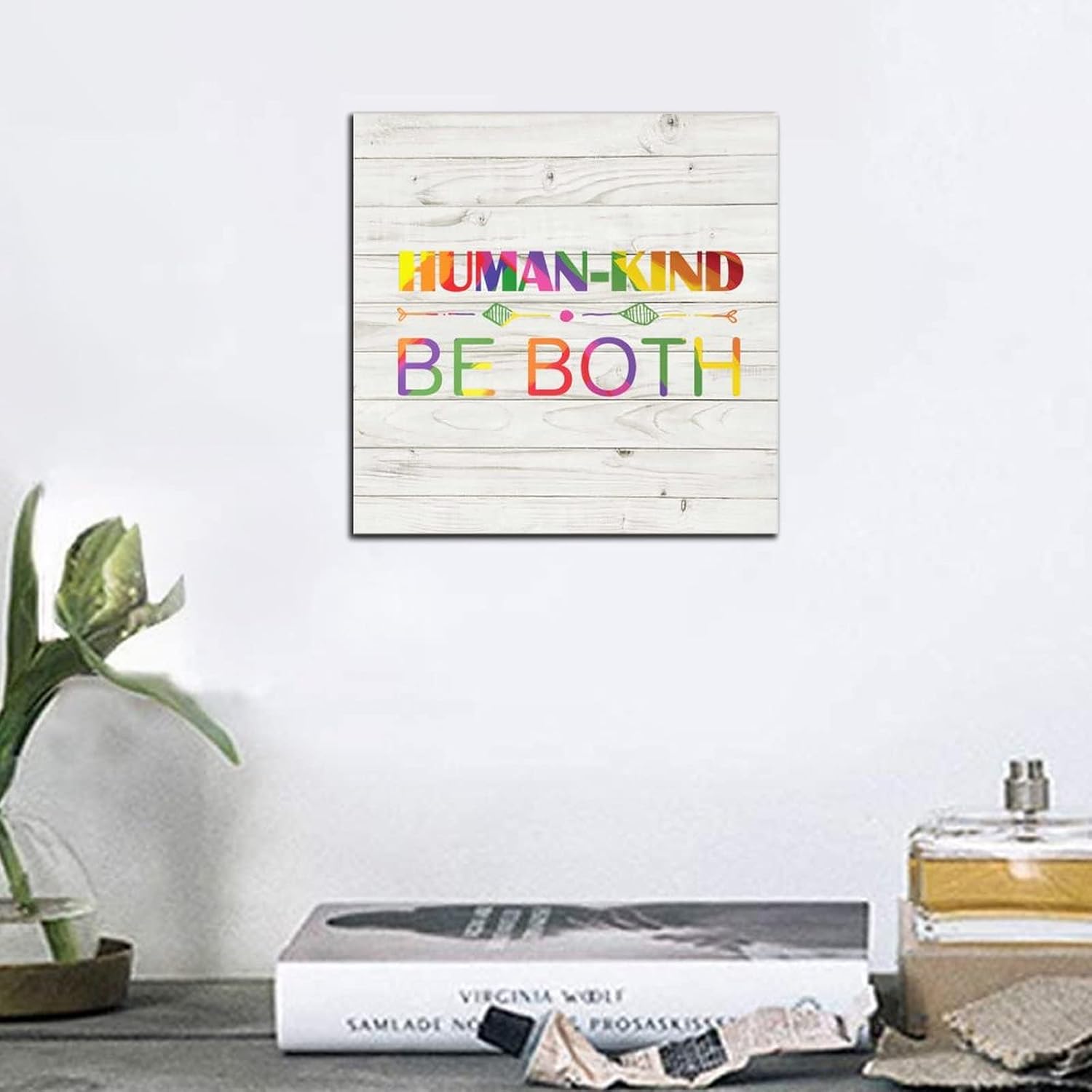 Pride Parade Human Kind Be Both Wood Sign 6x6