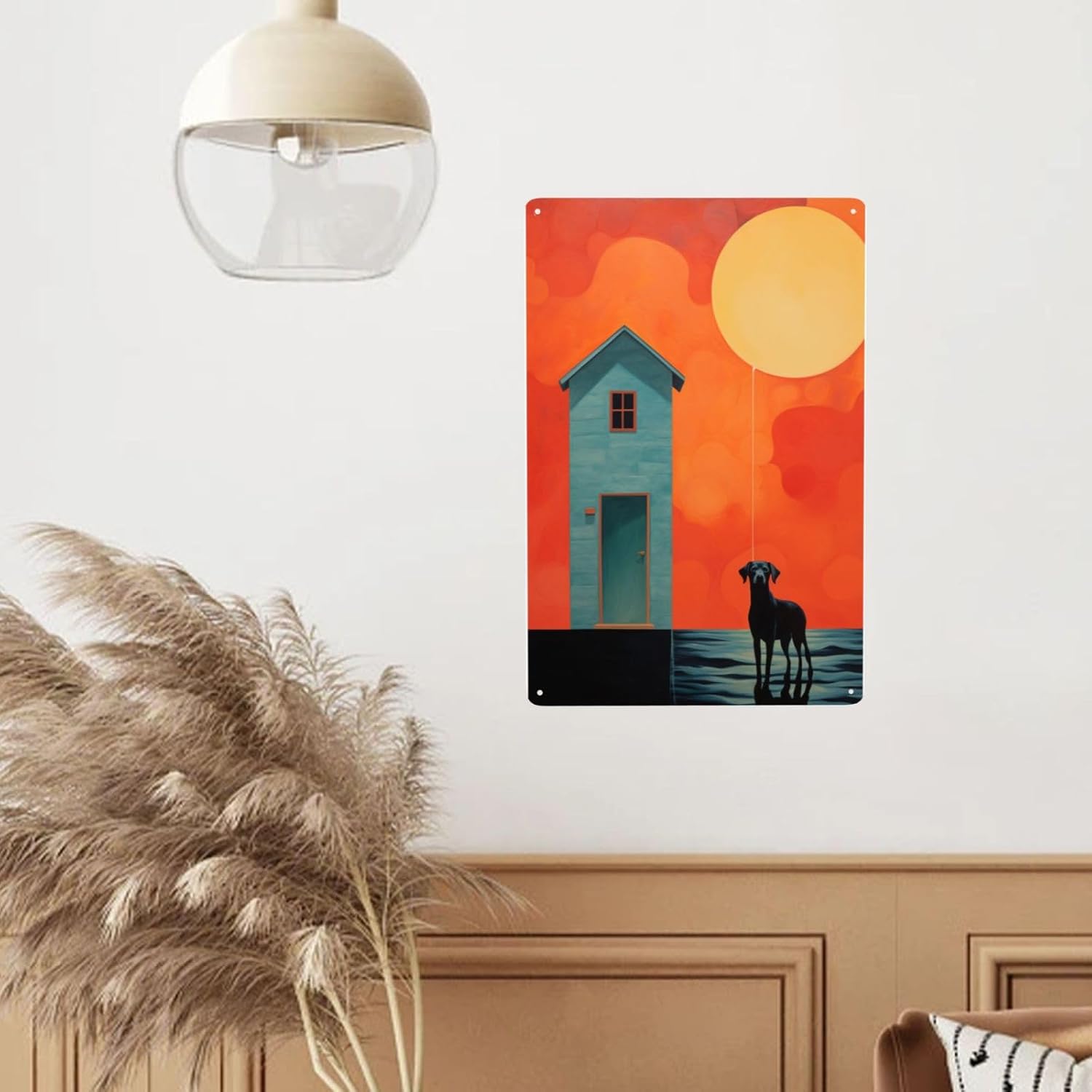 Solar Serenity Modern Dog and Cat Wall Art Sign