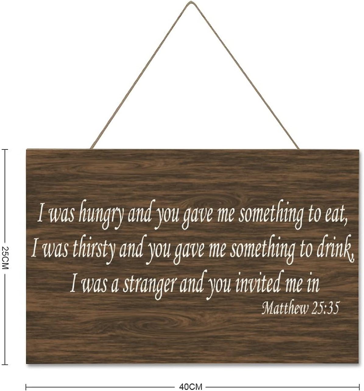 Rustic Wooden Plaque Matthew 2535 Wall Decoration