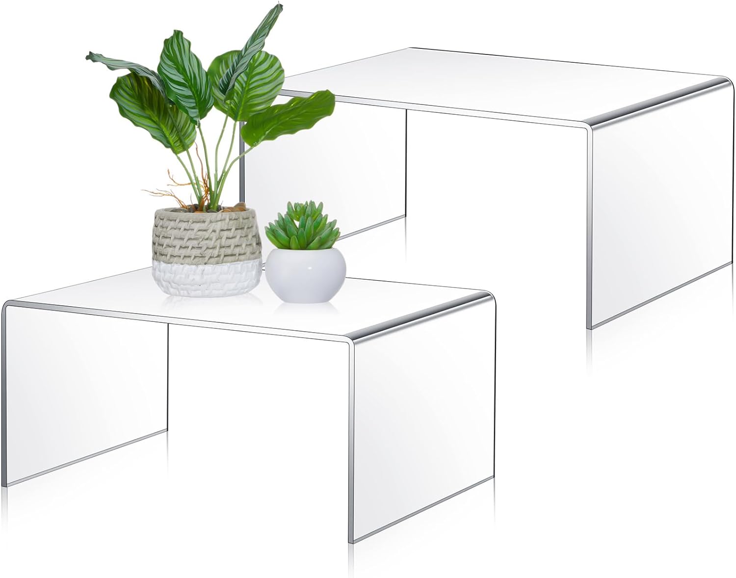 2 Pc 12 Inch Clear Acrylic Risers Display Stand
