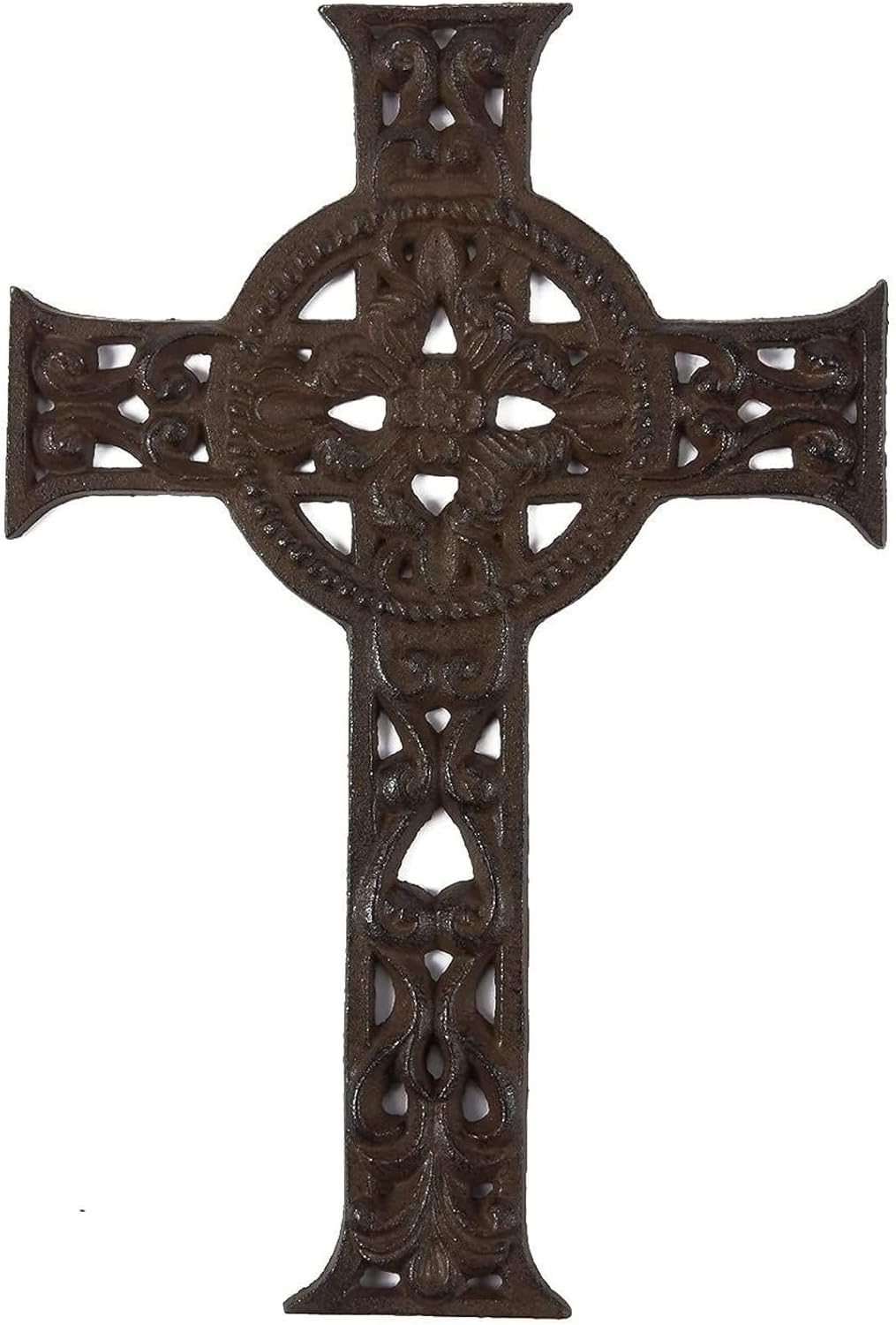 Juvale Dark Bronze Wrought Iron Celtic Cross Wall Decor