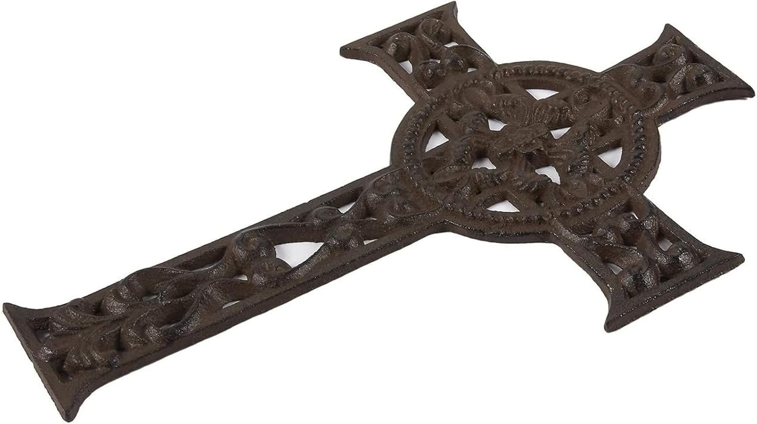 Juvale Dark Bronze Wrought Iron Celtic Cross Wall Decor