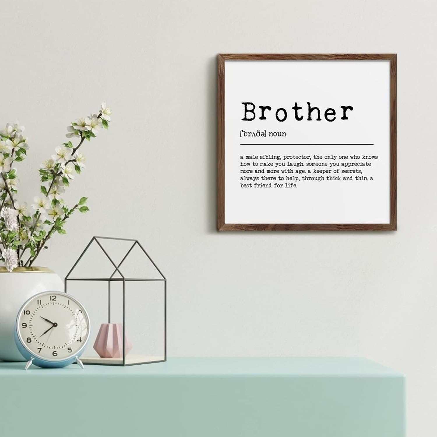 Brother Word Definition Meaning Wood Framed Wall Art