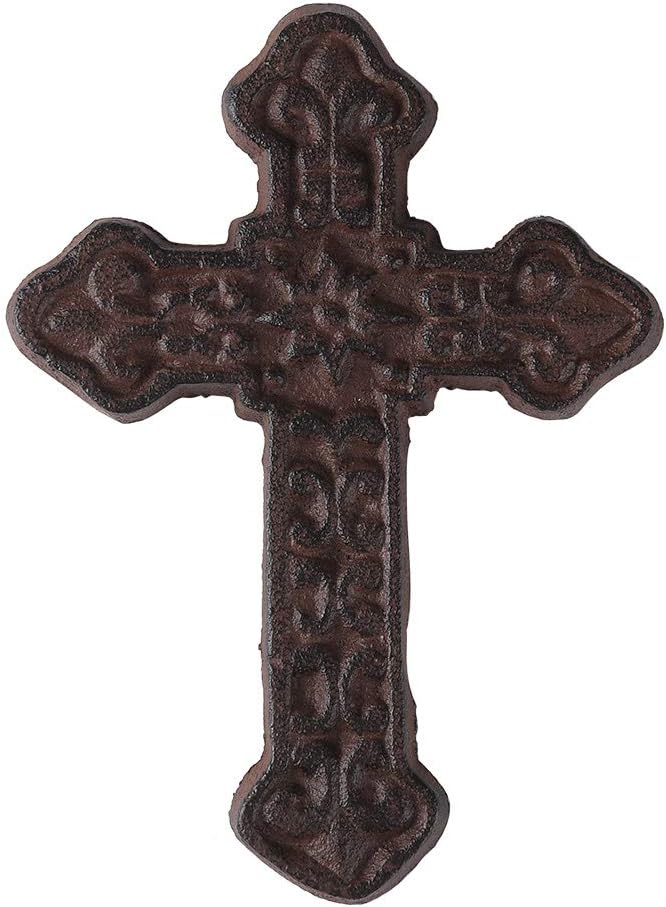 BRASSTAR Cast Iron Wall Cross Rustic Decor