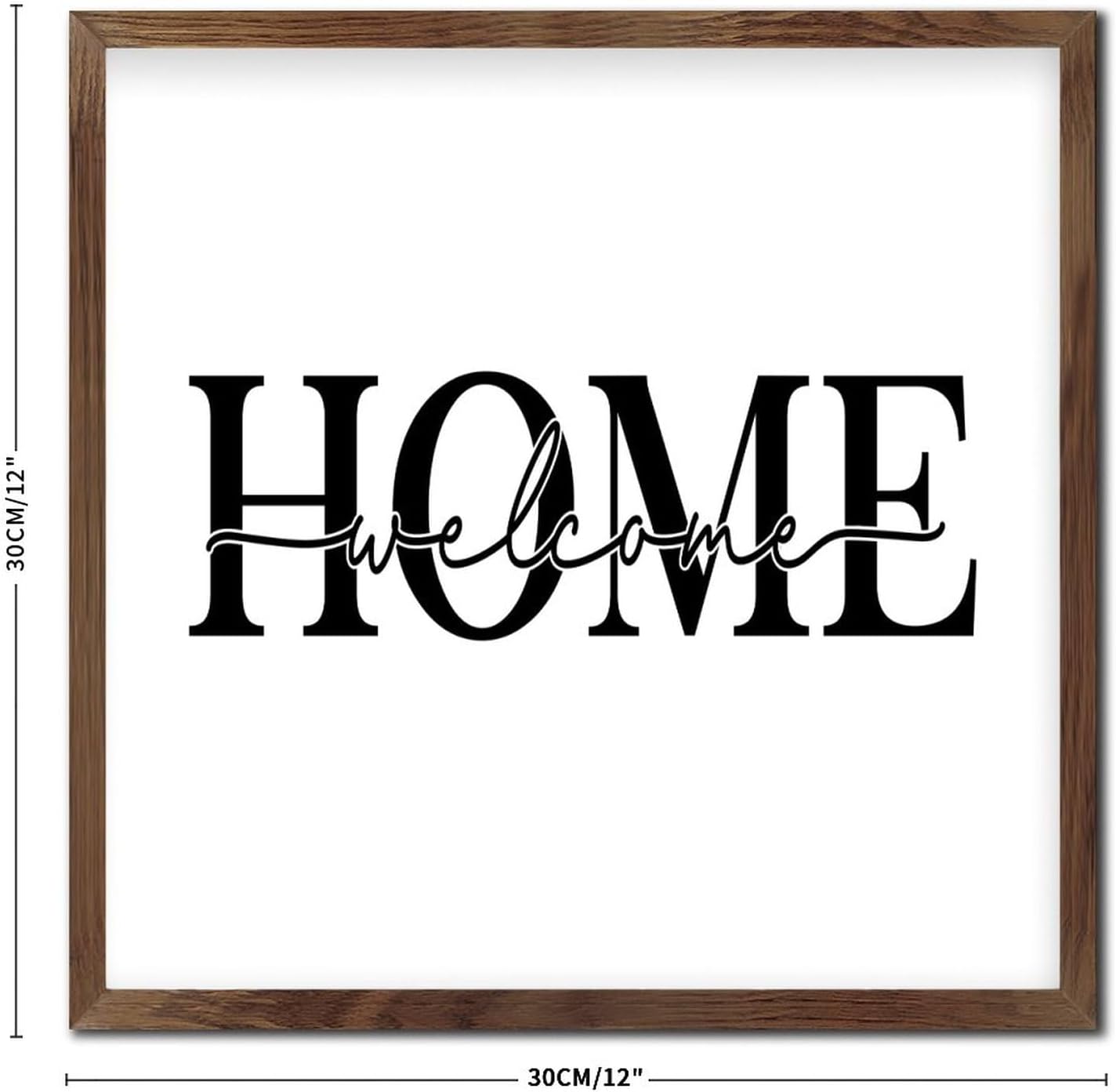 Farmhouse Wood Framed Welcome Home Sign 12x12in 1