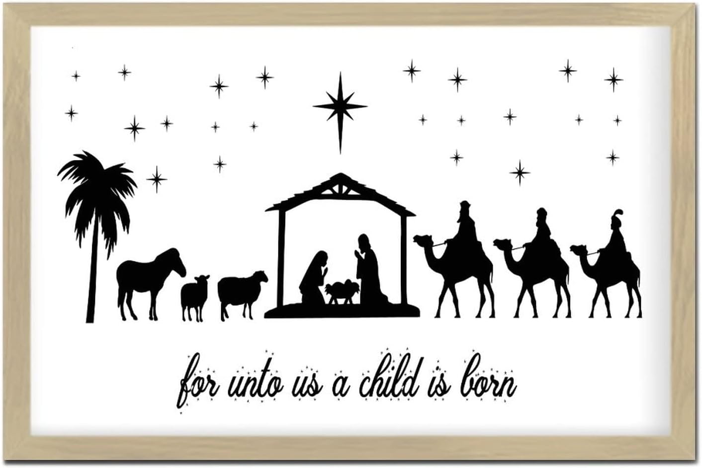 Modern Nursery Wall Decor Sign with Frame