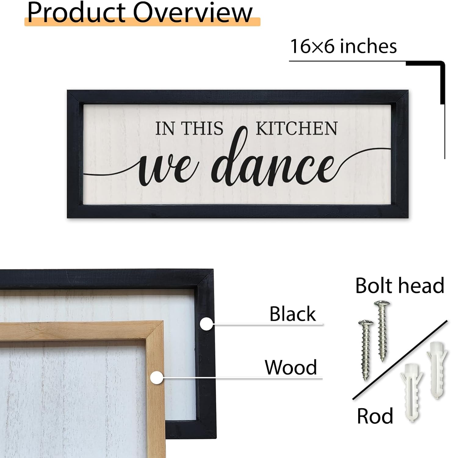 In This Kitchen We Dance Wall Sign 16x6