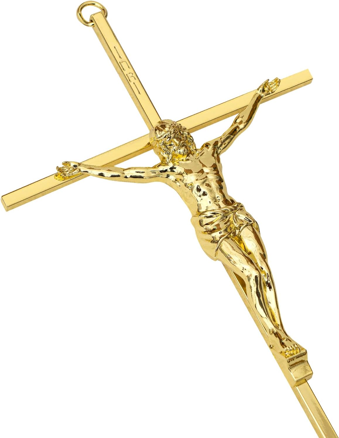 KUXBET 10 Inch Gold Metal Wall Cross Decor