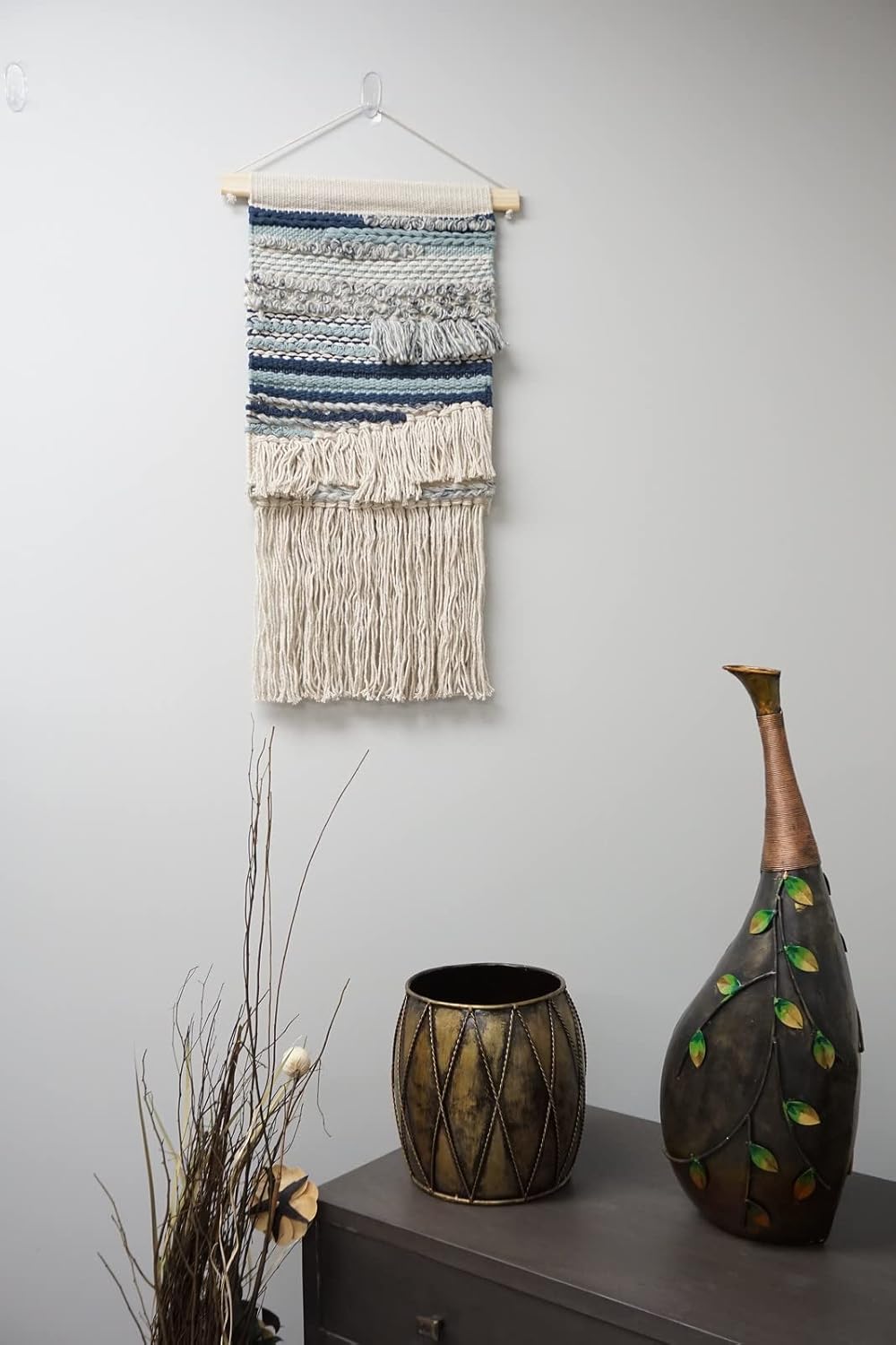 HomeManor Macrame Wall Hanging with Rod