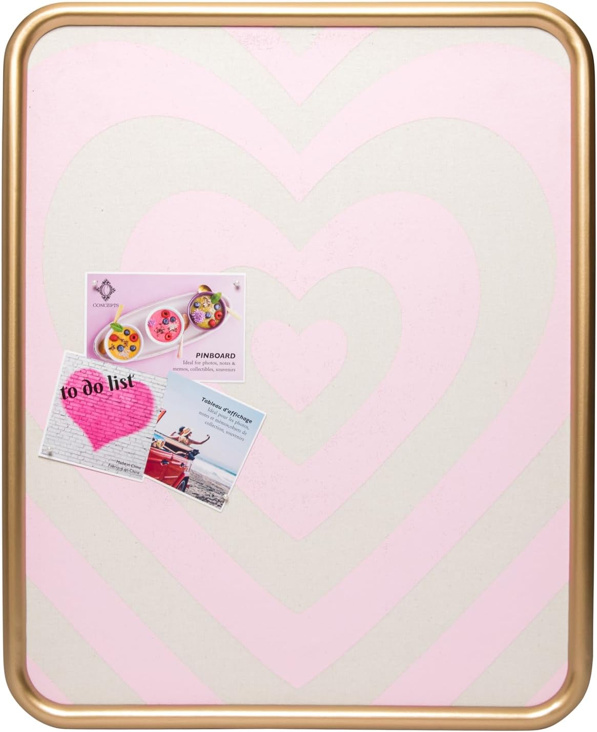 CONCEPTS Framed Canvas Bulletin Board with Gold Frame
